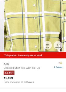 Checked Shirt Top With Tie-up