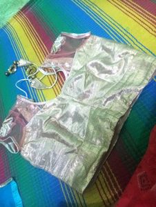 Golden Readymade Saree Blouse