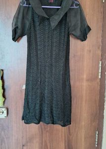 Black Crochet Mini Dress