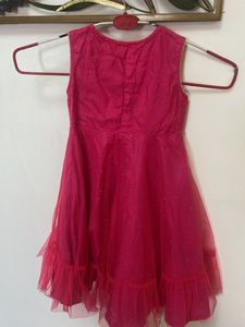 Cute Pink &amp; Gold Girls&#39; Ethnic Dress