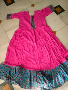 Gol Kurti Reyon & Cotton Fabric