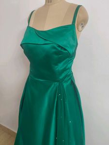 Emerald Green Satin Gown