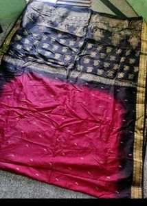 Elegant Red &amp; Black Saree
