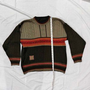 Vintage Patterned Knit Sweater