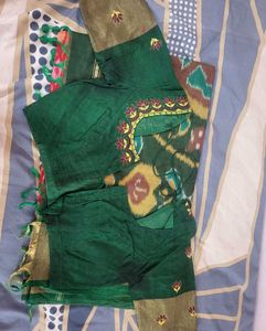 Elegant Green Embroidered Blouse