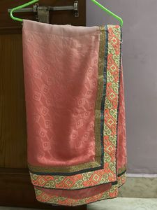Elegant Pink Embroidered Saree