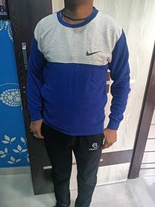 blue colour mens Winter Hoodie Without Cap