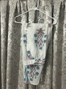 Sky Blue And White Kurta Set With Dupatta