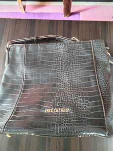 Lino Perros Faux Croc Shoulder Bag