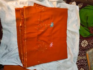 Elegant Orange Saree