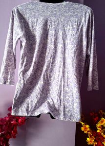 Floral 3/4 Sleeve Henley Top