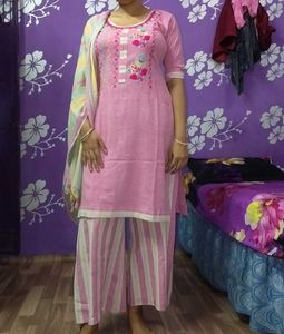Pink Embroidered Kurta Set