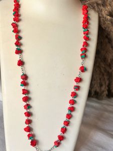 Red Rosary Necklace
