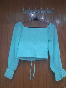 Mint off shoulder top