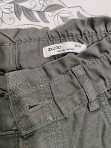 Olive Green High-Waisted Pants