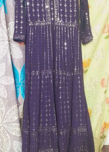 Blue Anarkali Suit With Duppatta And Embridery Wor