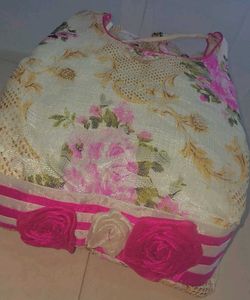 Floral pink cute frock