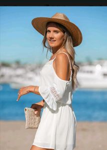 White Lace Trim Cold Shoulder Dress