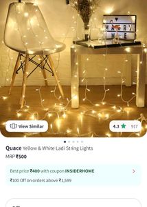 Yellow And White String Lights For Home Decoration