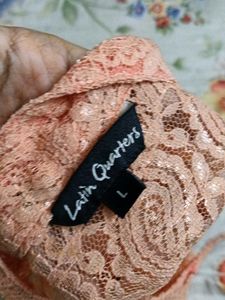 Peach Lace Ruffle Top