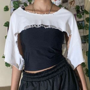 Raw Edge Cropped Bolero