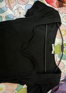Zara Sweetheart Neckline Black Top