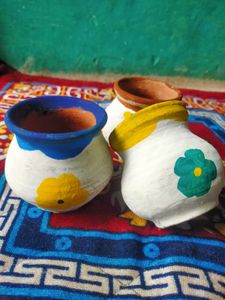 Hand-Painted Plant Pot 🤍💚❤️🌺🌹🌼