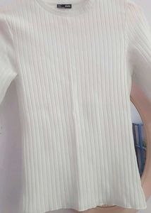 Zara White Knit Top