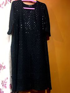 SOCH Black Embroidered Sparkle Kurta