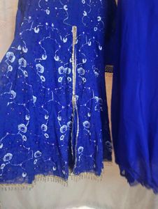 Blue Embroidered Anarkali Suit