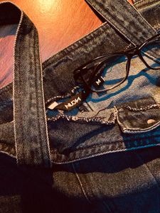 Denim Button-Down Cut-Out Mini Dress