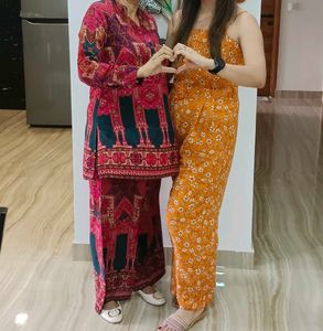 Orange Jumpsuit With Attached Belt
