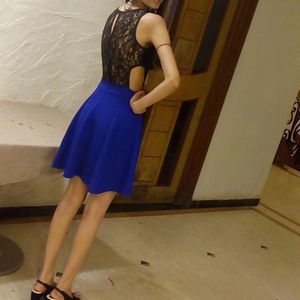 Blue &amp; Black Fit and Flare Dress