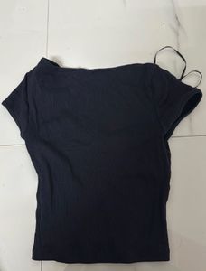 xs Blue Fitted crop Top