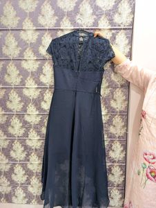 Elegant Navy Lace Dress