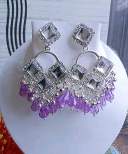 Mirror design earrings
