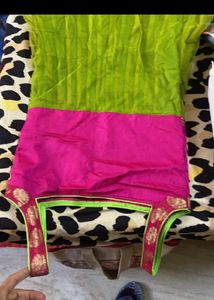 Green Pink Anarkali Kurta Set