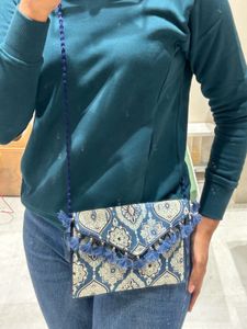 Patterned Clutch with Tassels