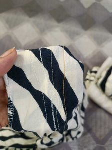 Zebra Print Suit With Patch Work Dupatta N Plazzo