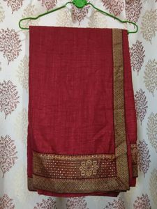 Elegant Maroon Saree♥️