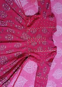 Ishin Women Pure Cotton Anarkali Kurta Plazzo Set