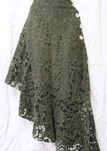 Olive Green Lace Skirt