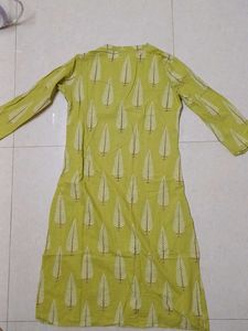 Leaf Print Green Kurti