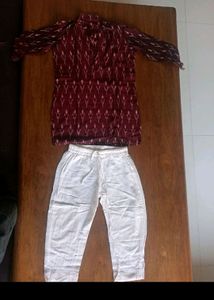 Cotton Silk Kurta Pyjama For Kids