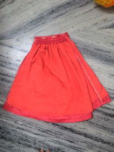 Coral Pleated Skirt