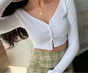 Korean Long Sleeve Crop Top
