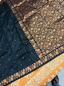 Copper Zari Karan Silk Saree With Bp