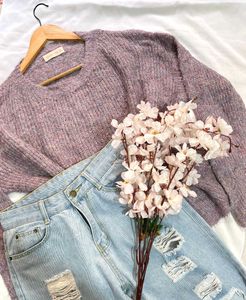 Lavender Knit Sweater D