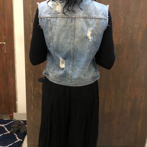 Distressed Denim Vest