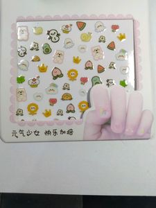 Nail Art Sticker With Bracelet And Ring For Girl